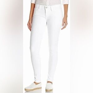 Levi’s white skinny jeans with studded pockets